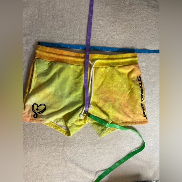 Pride By JoJo Women L Large 11-13 Fleece Shorts Heart Tie Dye Pockets Drawstring - Picture 10 of 11